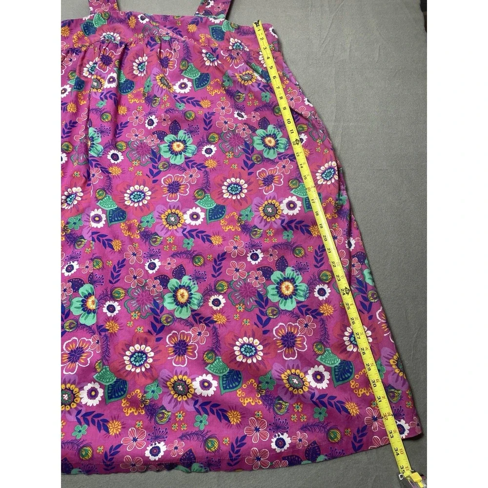 Vtg Nightgown Womens Plus 1X Pink Floral Pockets House Dress Muumuu‎ Midi Travel